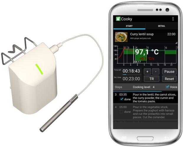 Cooky with the pot probe sensor and the app